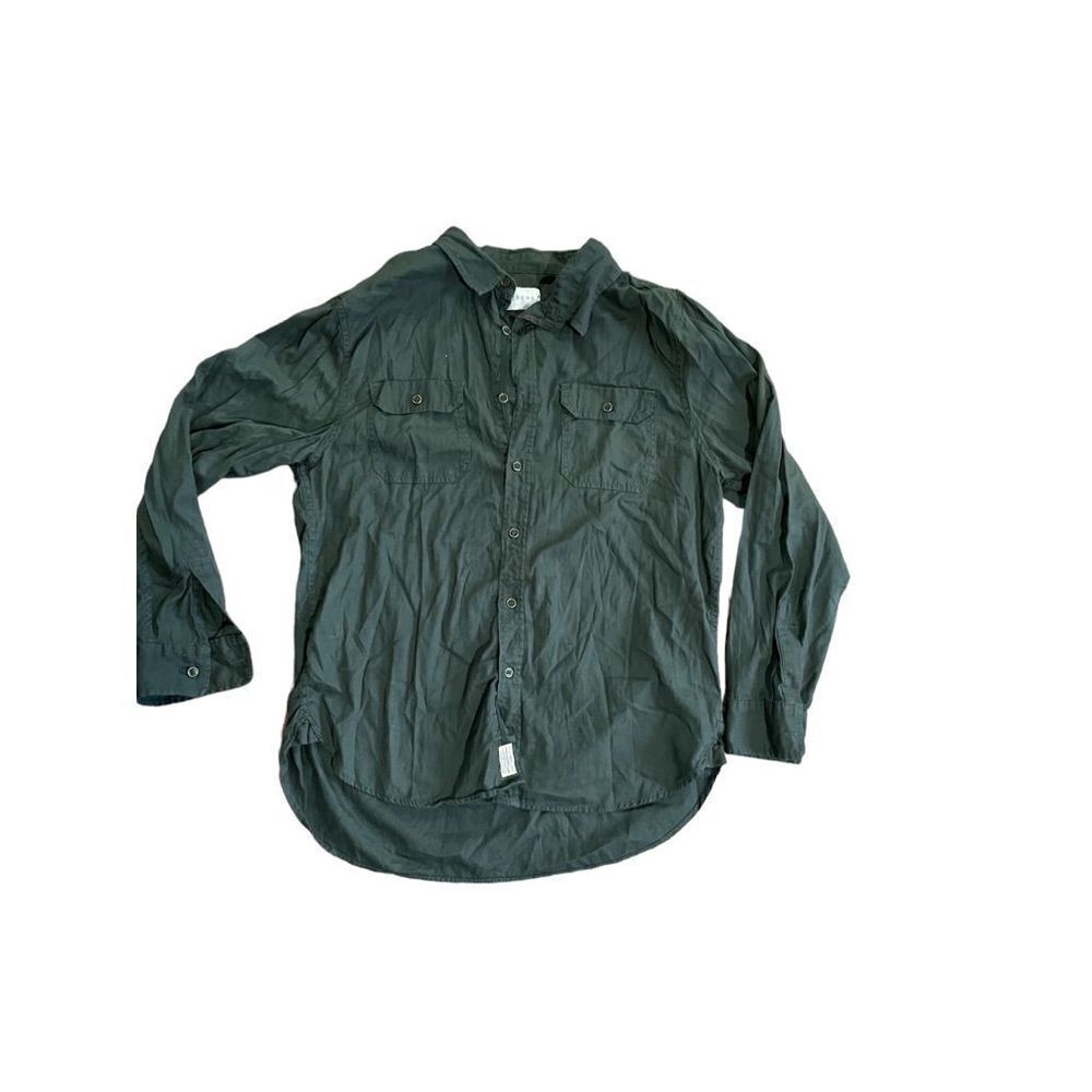 Jachs Mens dark green button‎ down collar shirt Sz L